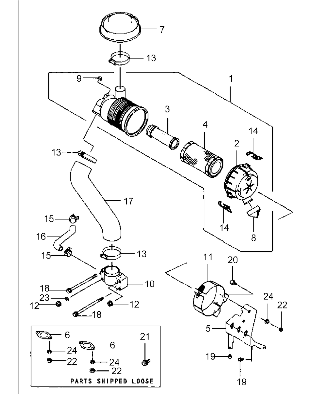 Fh680v-Bs29 Air Filter And Muffler Diagram and Parts List for 53AB5DBV750-23-HP-OHV Cub Cadet Lawn Tractor